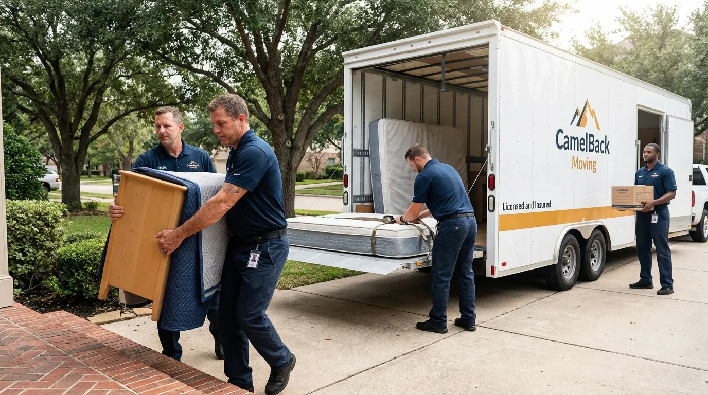Crew loading residential truck for cross-state move from Mount Vernon, OH
