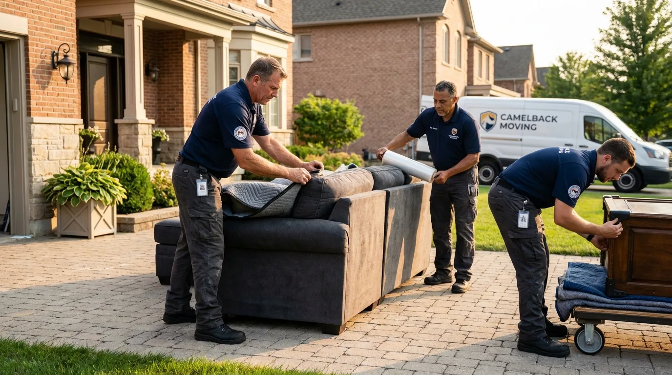 Large estate moving crew wrapping furniture in Mount Vernon, OH